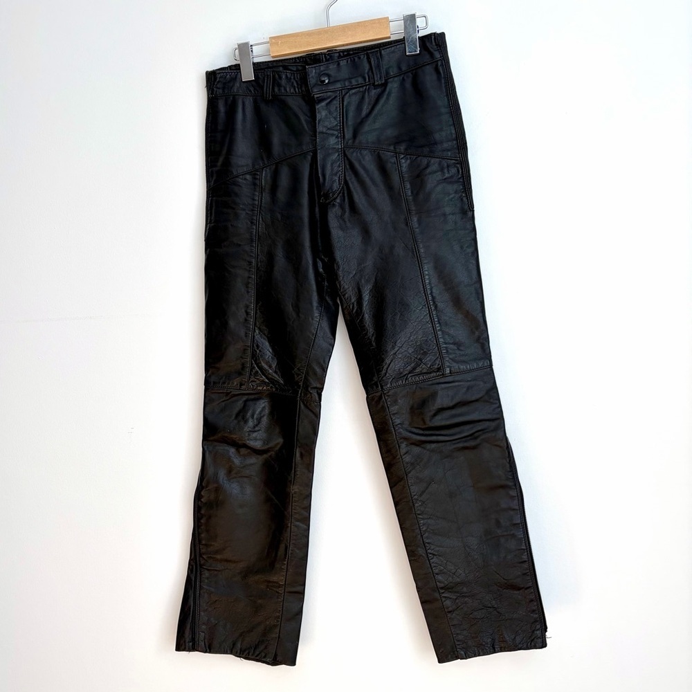 Vintage Falcon Leather Moto Pants - Size 30 - Made in Canada